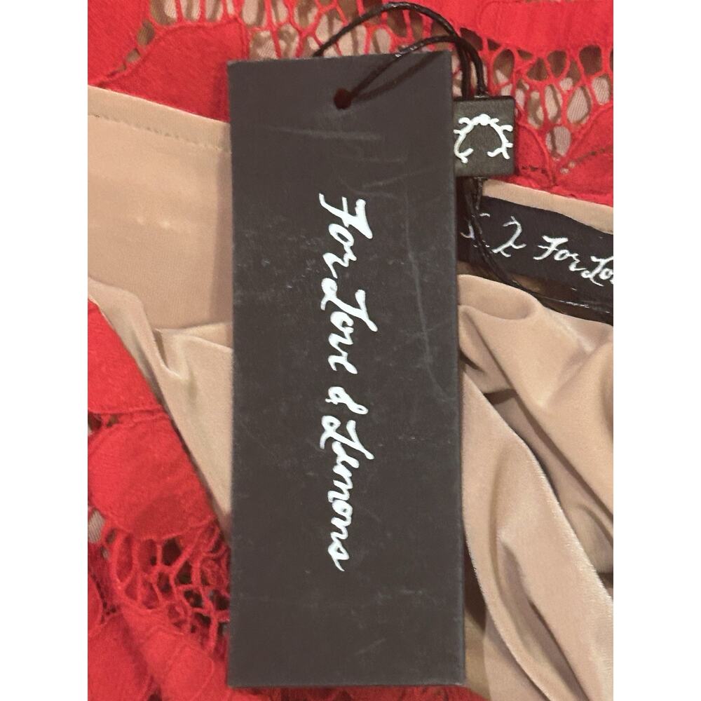 NWT For Love & Lemons Red Lace Skirt Women's size L - Picture 6 of 6